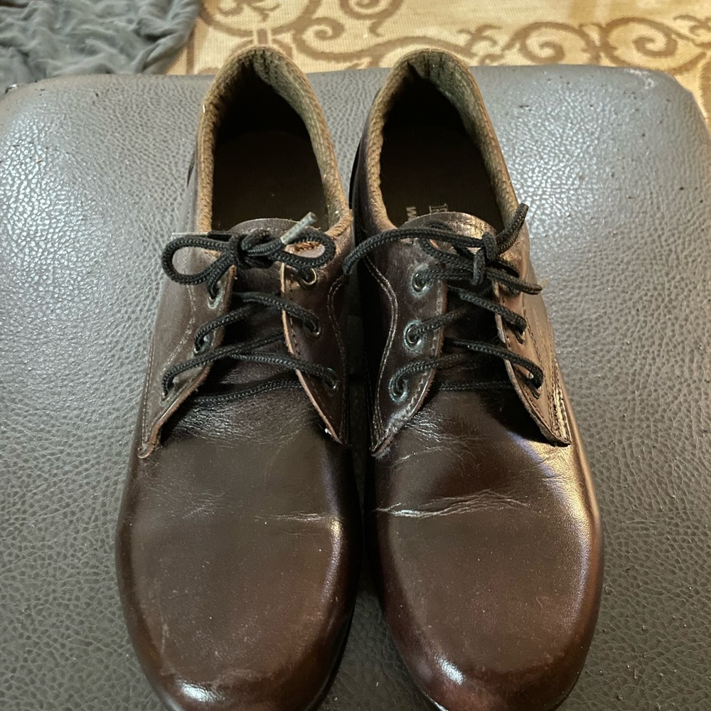 Classic Women's Brown Lace-Up Leather Shoes - Picture 4 of 12